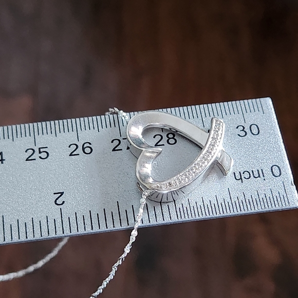 ROSS-SIMONS Sterling Silver 925 Heart DESIGNER SIGNED Pendant Singapore Chain 💎 - Picture 8 of 16